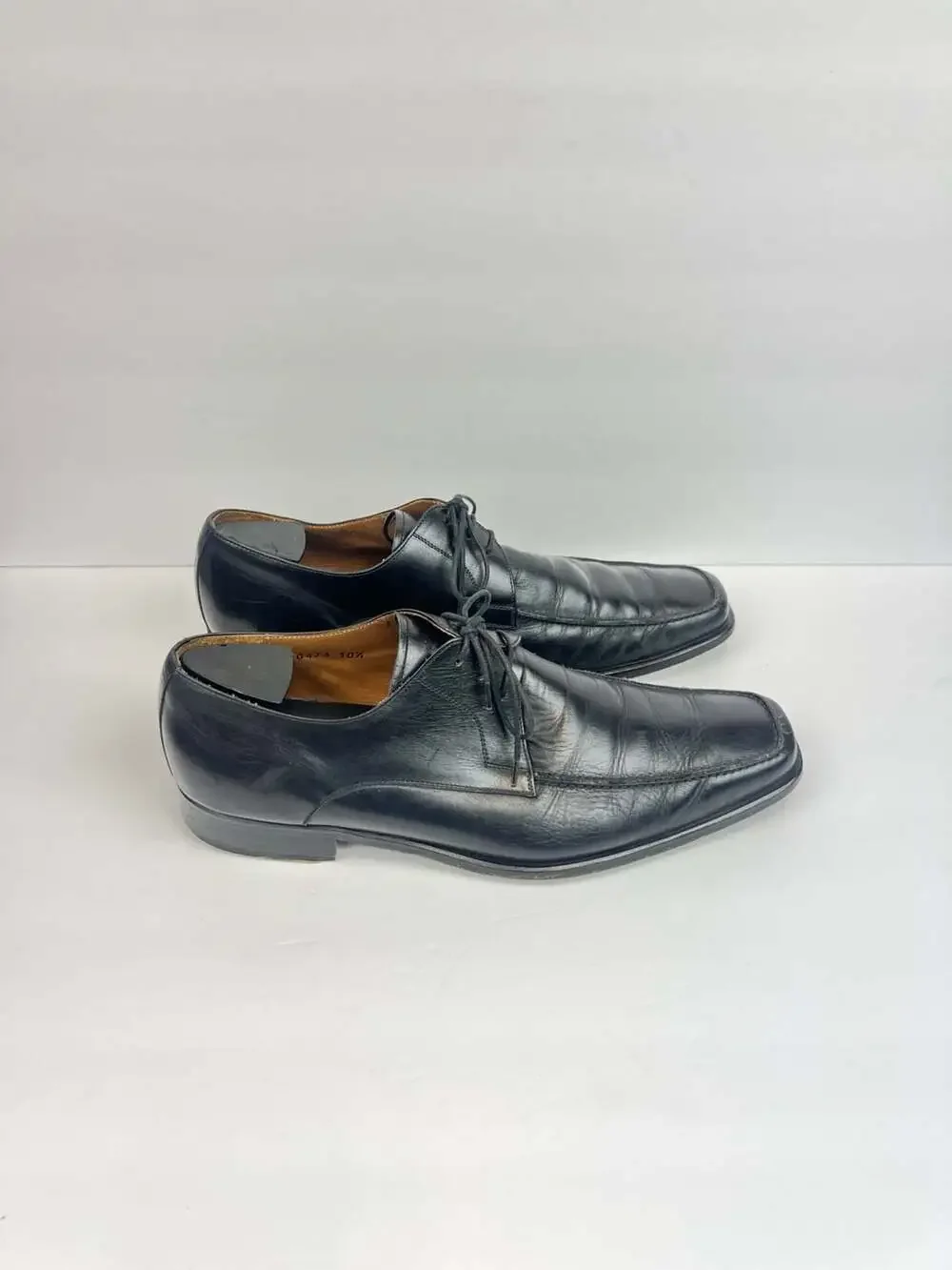 Magnanni Men's Black Leather Moc-Toe Oxford Dress Shoes Sz 10.5M